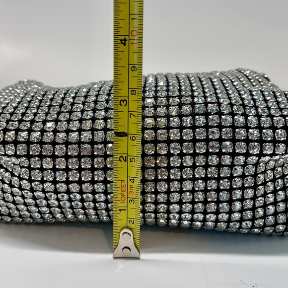 Urban Expressions Rhinestone Embellished Silver Bag NWT - Picture 8 of 13